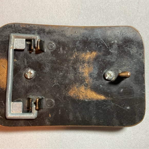 Vintage belt buckle with 3 different stones. - Picture 2 of 3